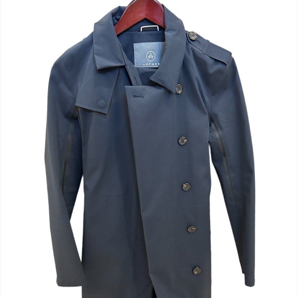 Aether Waterproof Trench, Navy Size XS